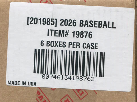 2026 Panini Immaculate Baseball Hobby Box 6-Box Case