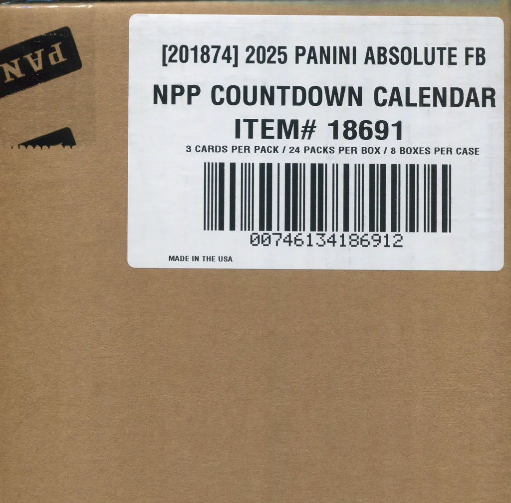 2025 Panini Absolute Football KABOOM! Countdown 8 Calendar Case