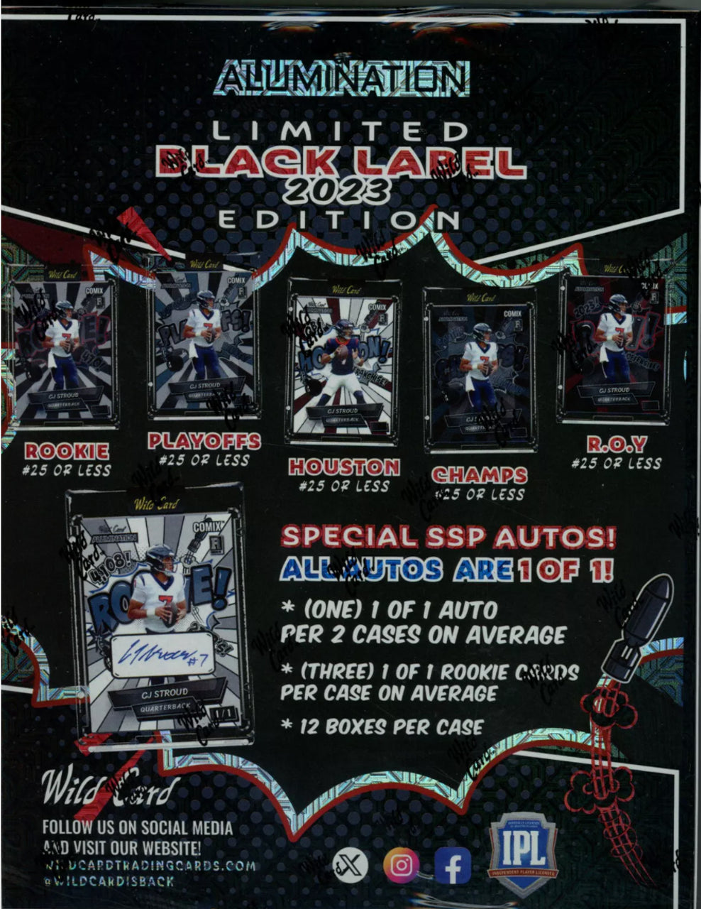 2023 Wild Card Alumination CJ Stroud Rookie Comix Black Label Edition Hobby 12 Box Case