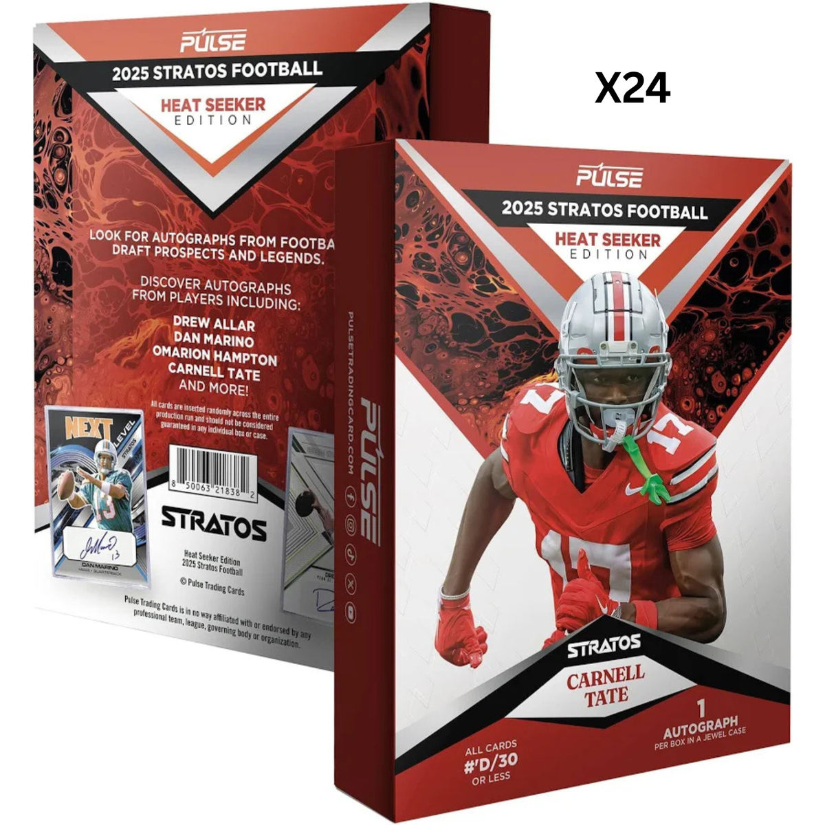 2025 Pulse Stratos Football Heat Seekers Edition 24 Box Case