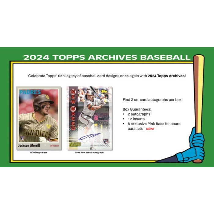 2024 Topps Archives Baseball Hobby Box 10-Box Case