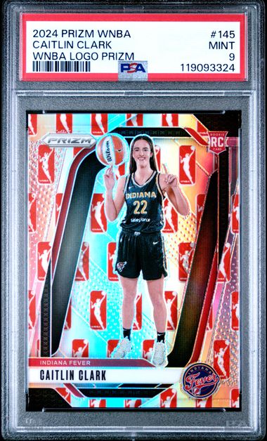 2024 Prizm WNBA Caitlin Clark WNBA Logo Prizm #145 PSA 9