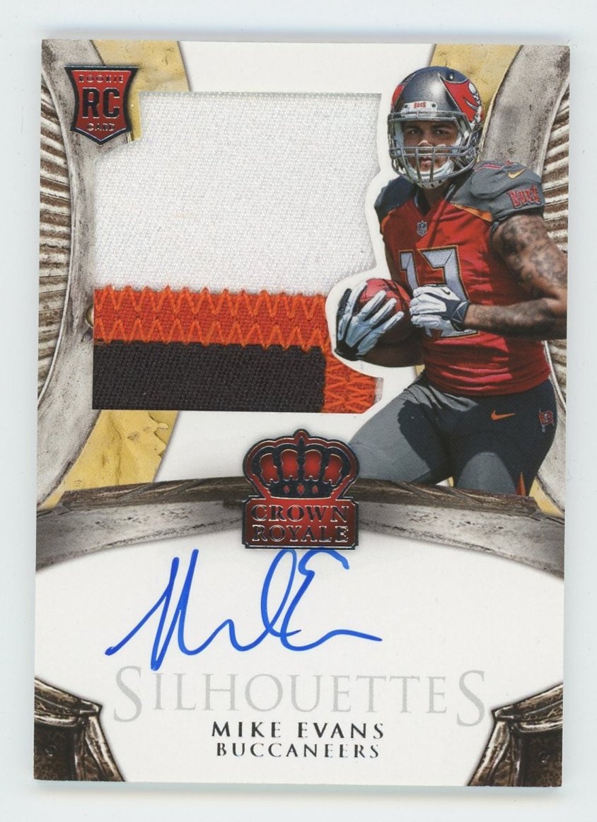 2014 MIKE EVANS CROWN ROYALE FOOTBALL RPA SILHOUETTES #192/299