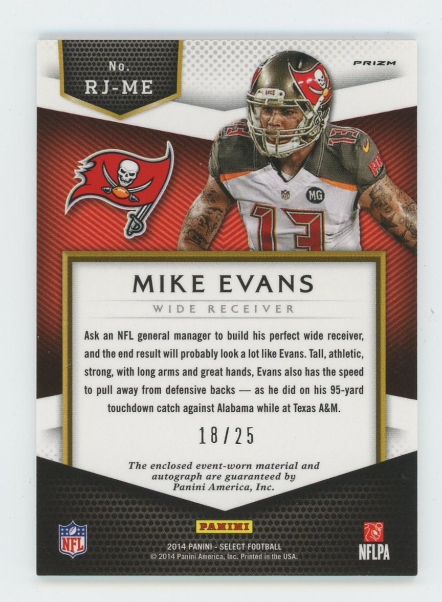 2014 MIKE EVANS SELECT FOOTBALL RPA ROOKIES #18/25 TAMPA BAY BUCCANEERS