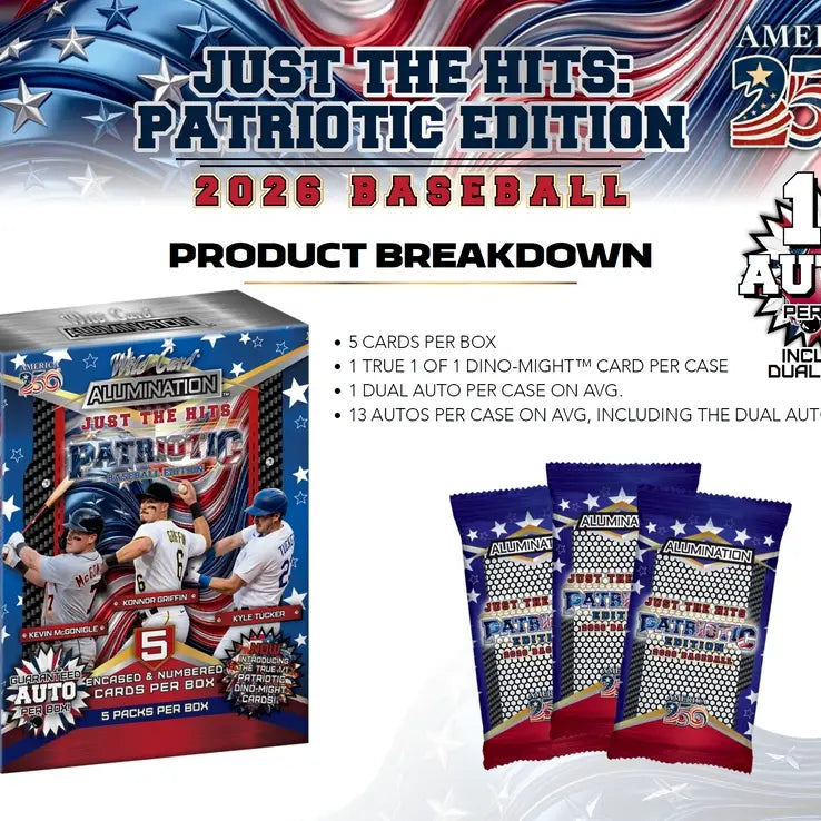 2026 Wild Card Alumination Just The Hits Baseball Patriotic Edition