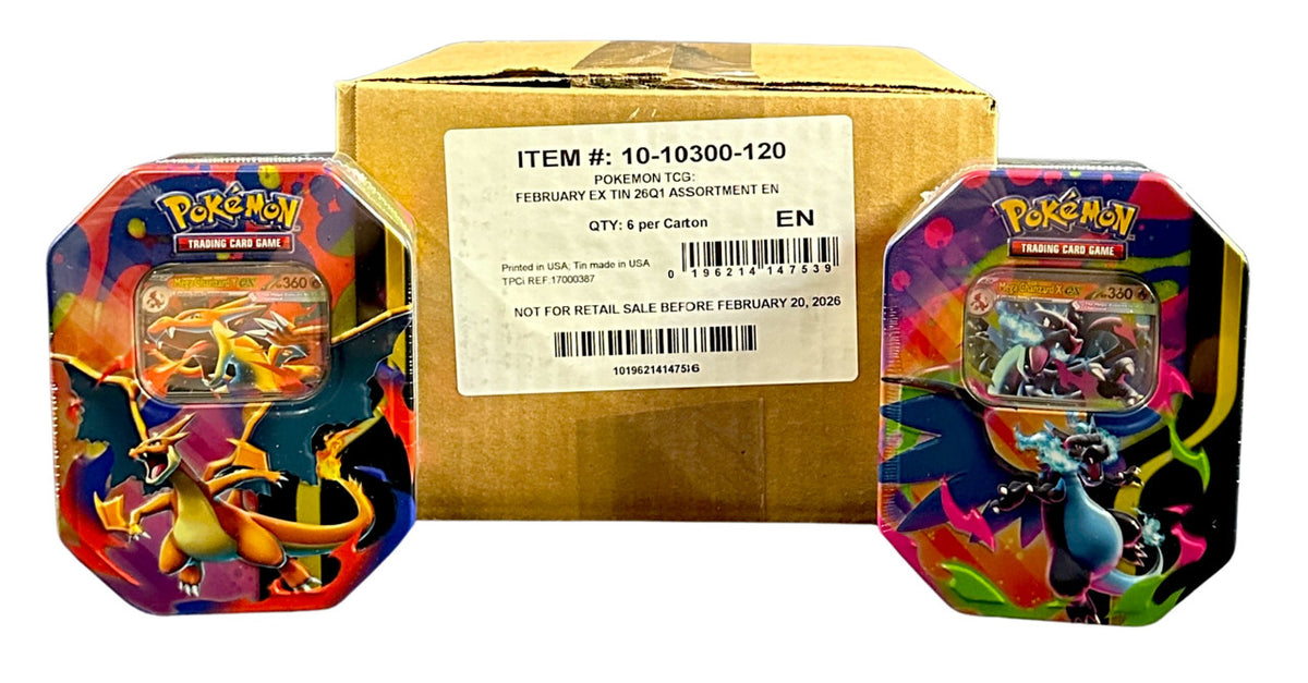 Pokemon Mega Charizard 6 Tin Case
