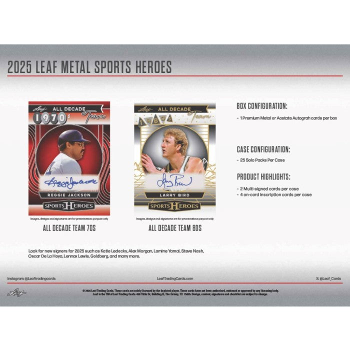 2025 Leaf Sports Heroes Solo Edition Pack *PRESALE*