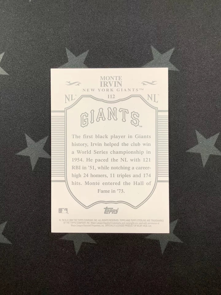 2009 MONTE IRVIN TOPPS STERLING #5/50 NEW YORK GIANTS NO. 112