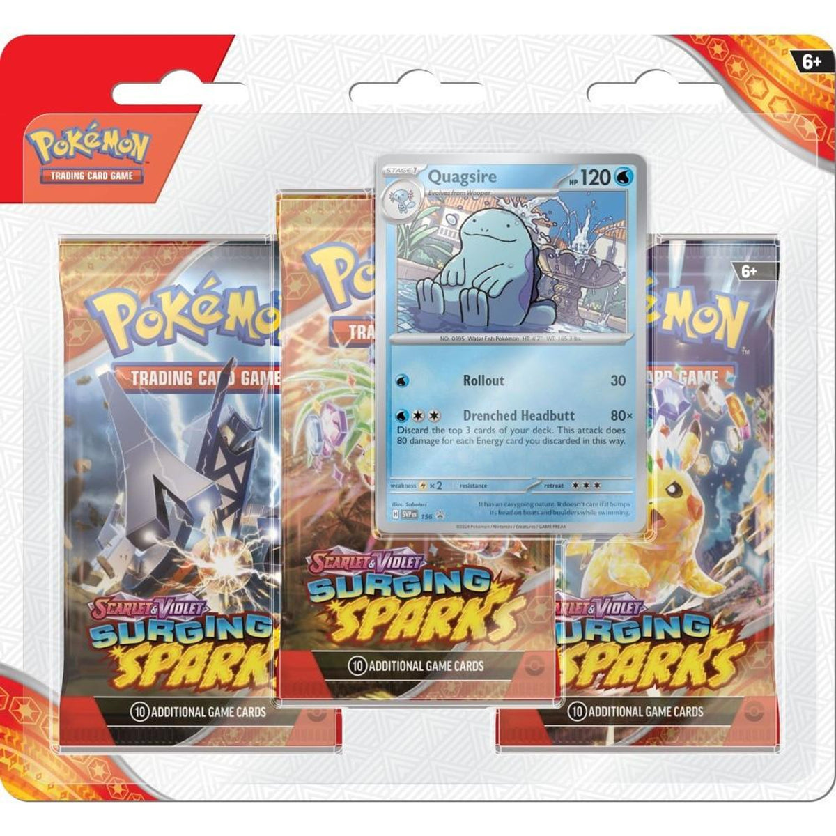 Pokemon Surging Sparks 3 Pack Blister *PRESALE*