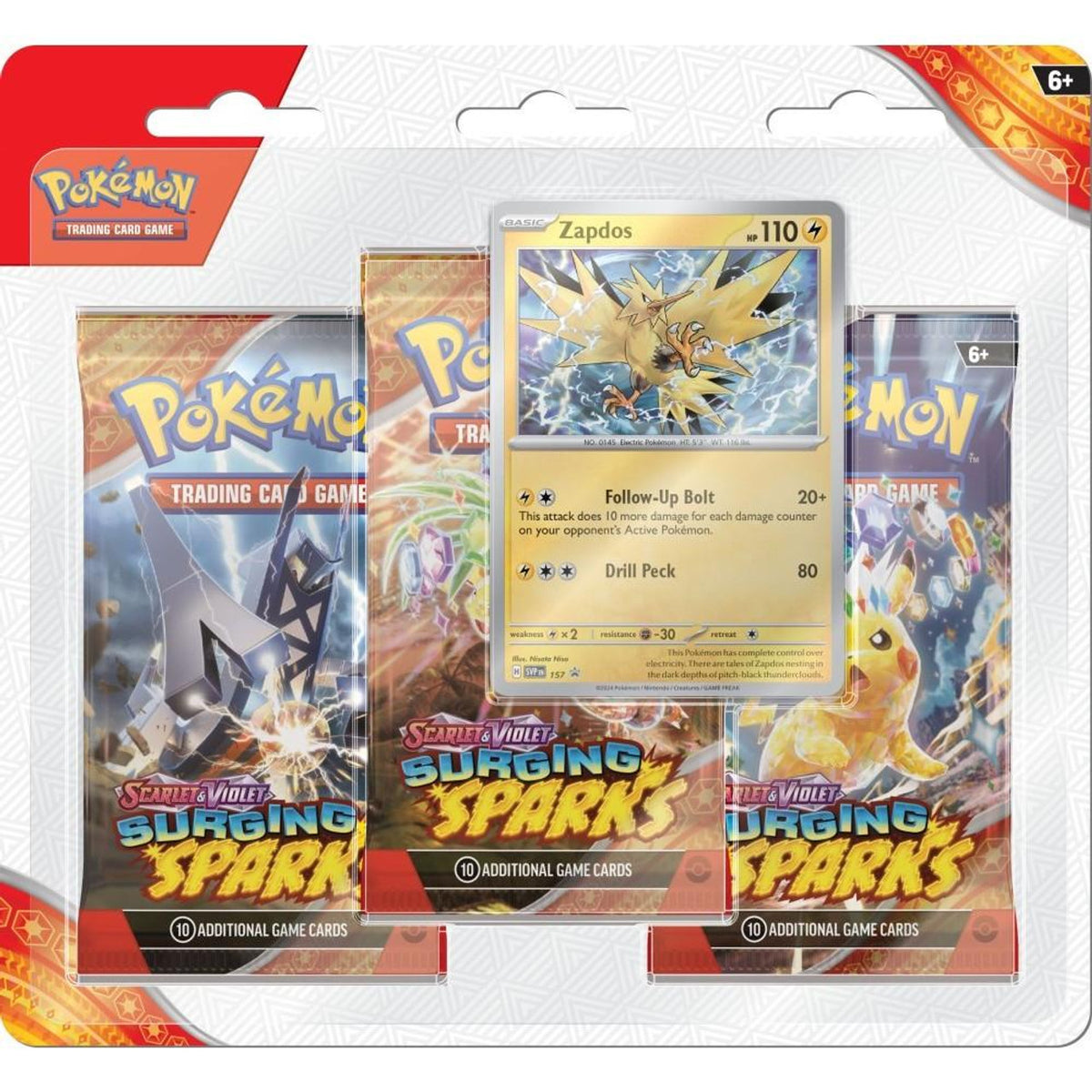 Pokemon Surging Sparks 3 Pack Blister *PRESALE*