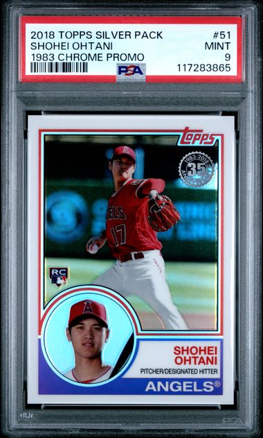 2018 Topps Silver Pack Shohei Ohtani 1983 Chrome Promo #51 PSA 9