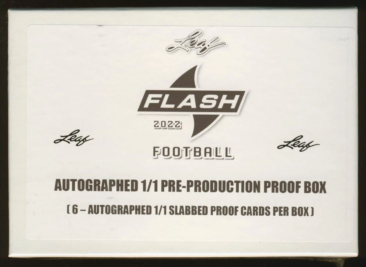 2022 Leaf Flash Football Pre Production Proof 1/1 Hobby 8 Box Case