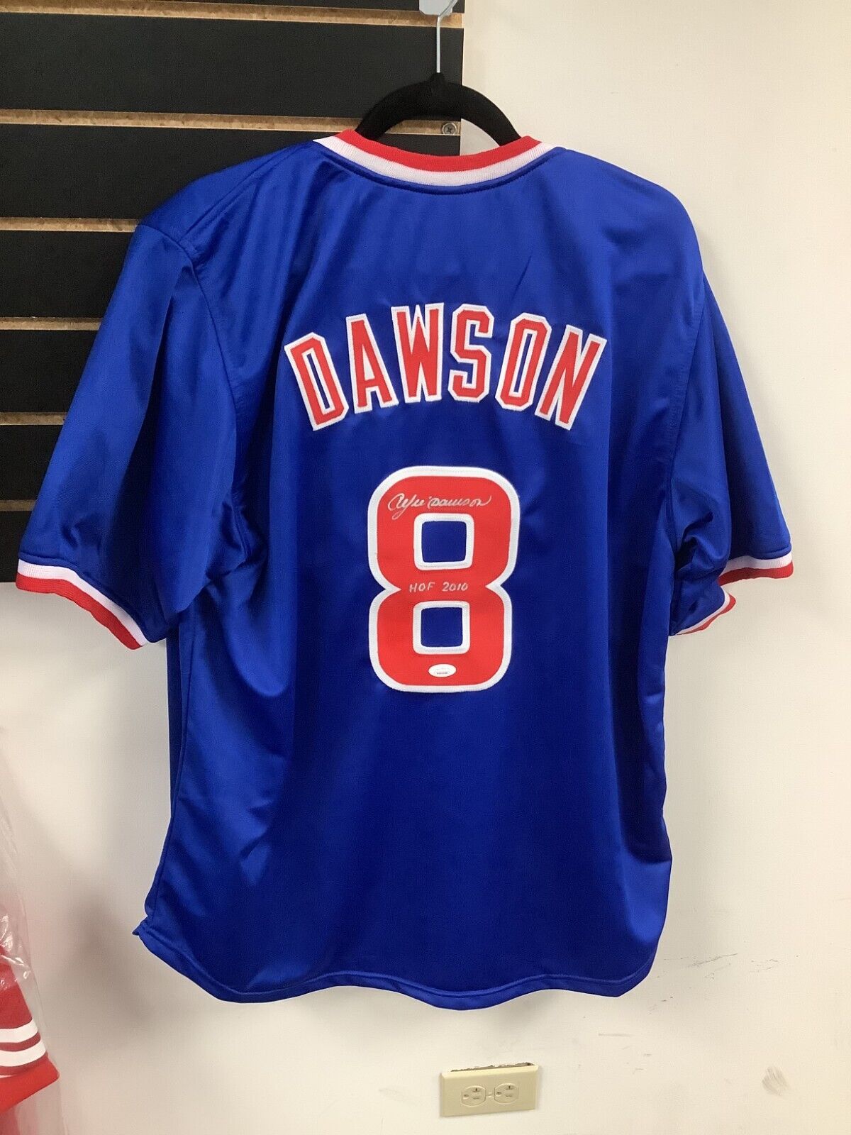 Andre Dawson Autographed Baseball Jersey W/ Inscription JSA COA