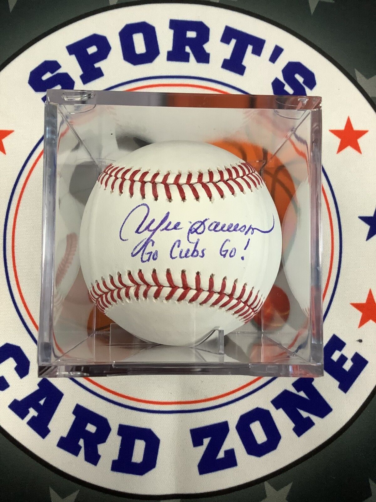 Andre Dawson Autographed Baseball Go Cubs Go! Inscription JSA COA