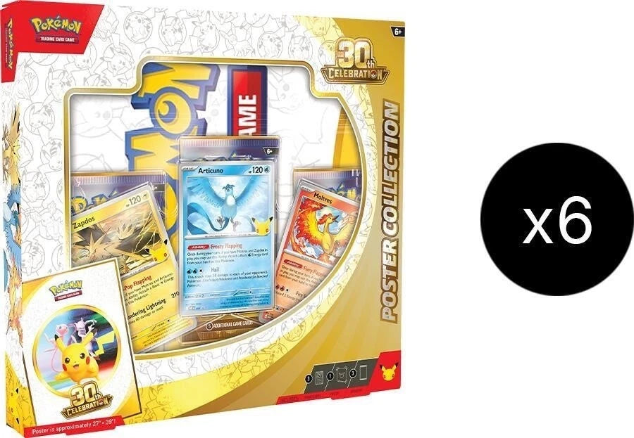 Pokemon 30th Celebration Poster Collection 6-Box Case *PRESALE*