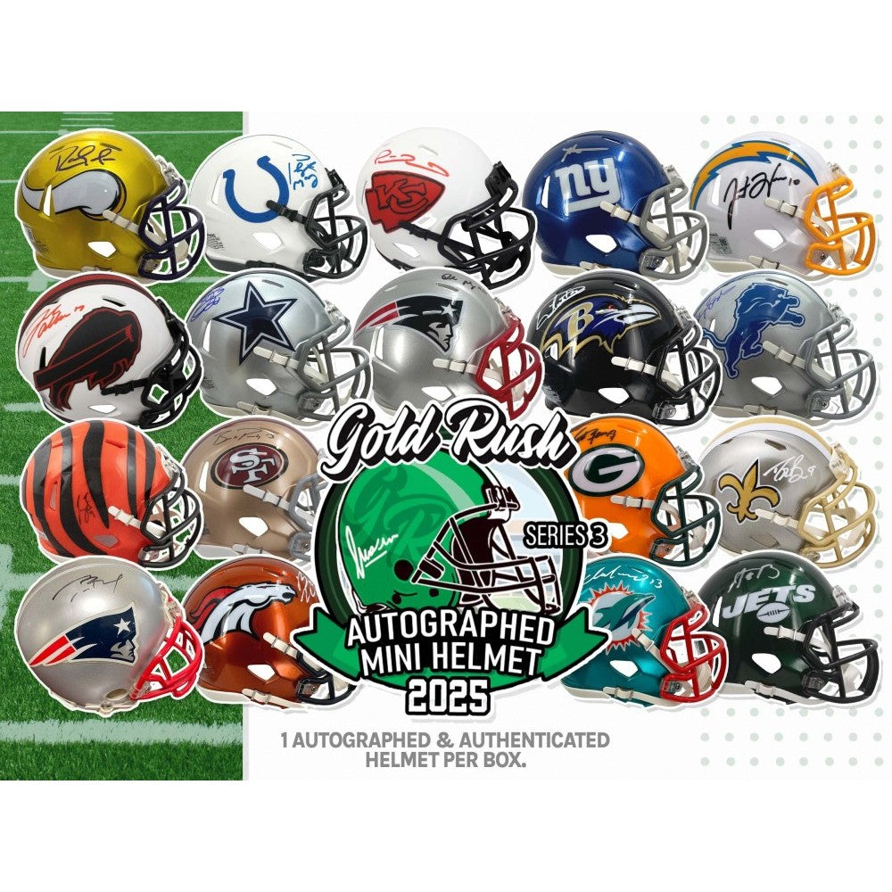 2025 Gold Rush Autographed Mini Football Helmet Series 3