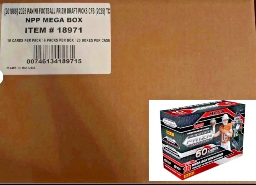 2025 Panini Prizm Draft Picks Football Mega 20 Box Case