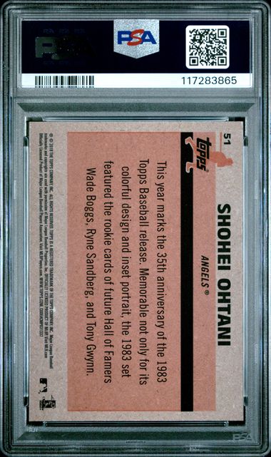 2018 Topps Silver Pack Shohei Ohtani 1983 Chrome Promo #51 PSA 9