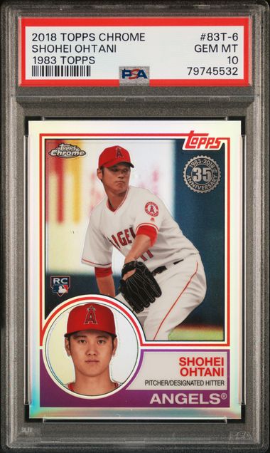 2018 Topps Chrome Shohei Ohtani 1983 Topps RC PSA 10