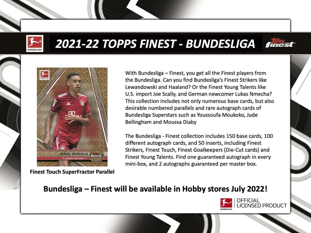 2021/22 Topps Finest Bundesliga Soccer 8 Box Factory Sealed Case