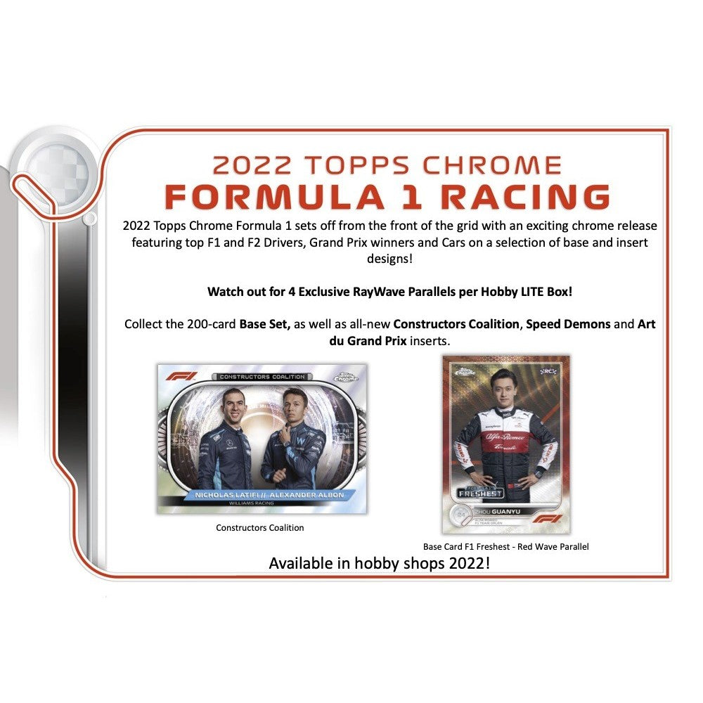 2022 Topps Chrome Formula 1 F1 Racing 16 Lite Box Case