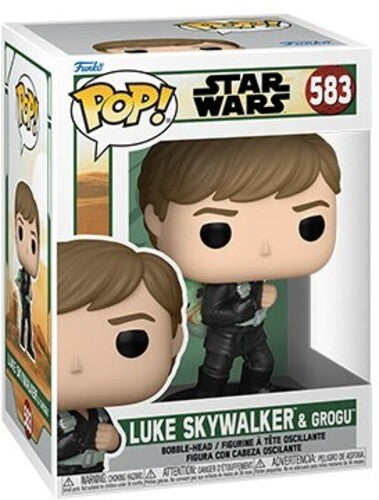 Luke Skywalker &amp; Grogu Funko Pop Star Wars 583 W/ Protector