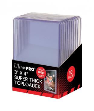 Ultra Pro 3" x 4" Super Thick 180pt Clear Regular Toploader 10ct Pack
