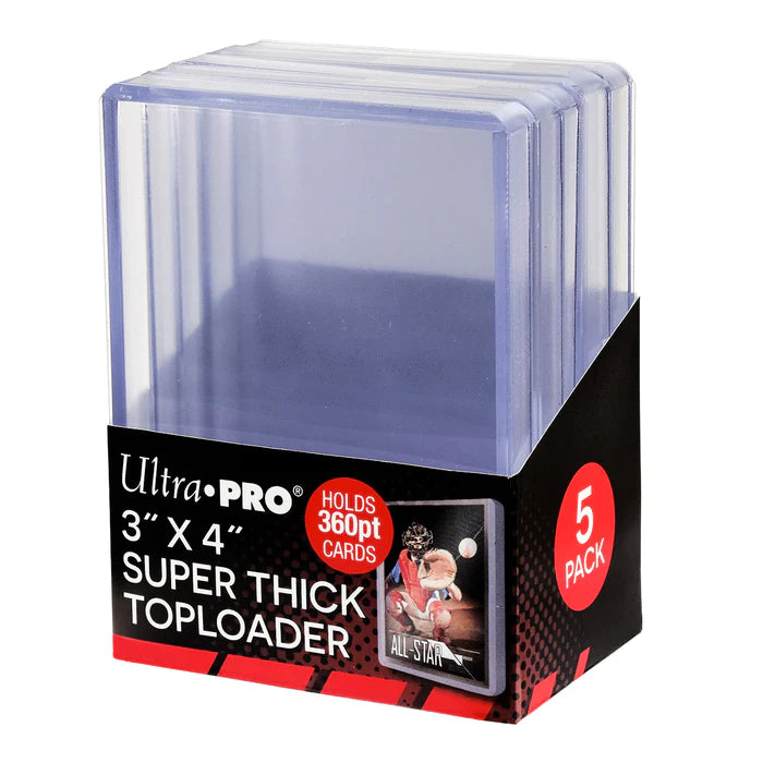 Ultra Pro 3&quot; x 4&quot; Super Thick 360 pt Clear Regular Toploader 5ct Pack