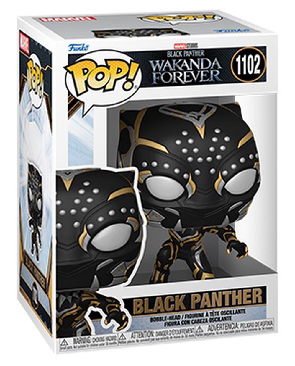 BLACK PANTHER FUNKO POP MARVEL BLACK PANTHER WAKANDA FOREVER 1102 W/ PROTECTOR