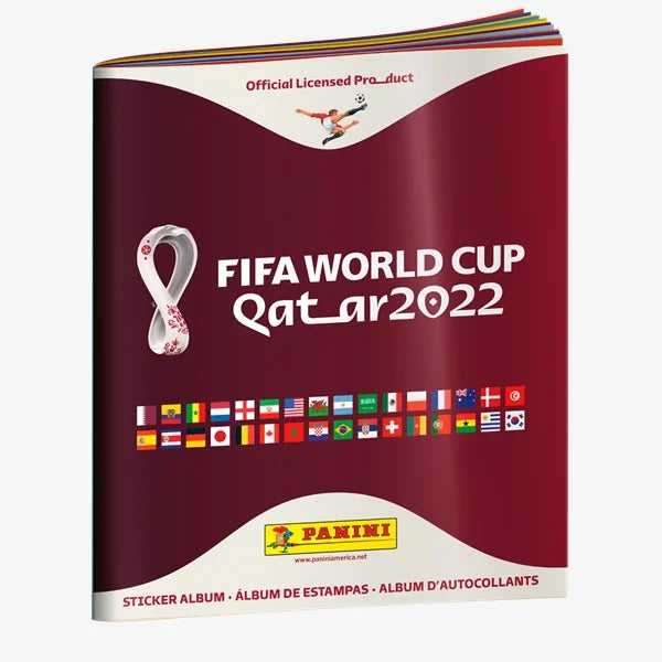 2022 Panini FIFA World Cup Qatar Soccer Sticker Collection Album With 15 Sticker Packs