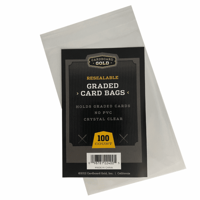 Cardboard Gold Graded Card Sleeves Resealable