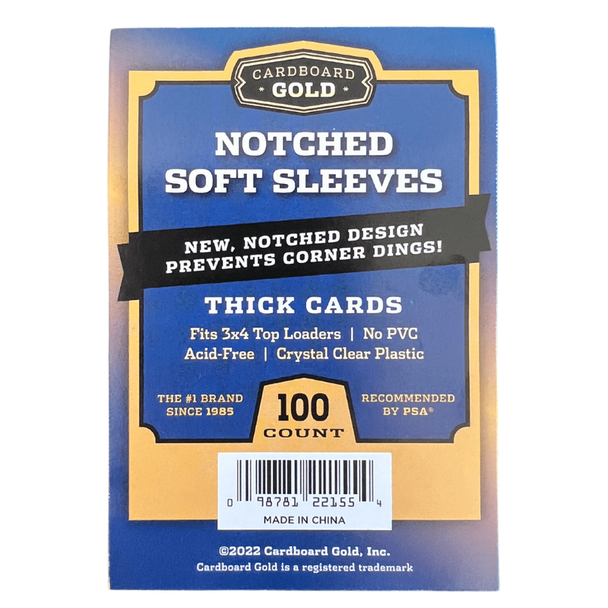 Cardboard Gold Thick Card Notched Soft Sleeves
