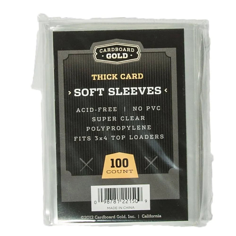 CARDBOARD GOLD THICK CARD SOFT SLEEVES 100 COUNT CASE