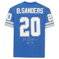Barry Sanders Detroit Lions Autographed Mitchell &amp; Ness Blue Authentic Jersey with &quot;HOF 04&quot; Inscription