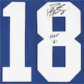 Peyton Manning Indianapolis Colts Autographed Blue Mitchell &amp; Ness Authentic Jersey with &quot;HOF 21&quot; Inscription